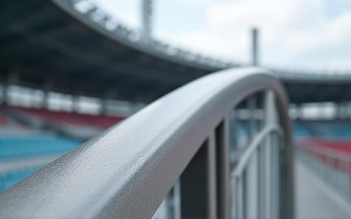 Custom metal railings for a modern sports stadium.